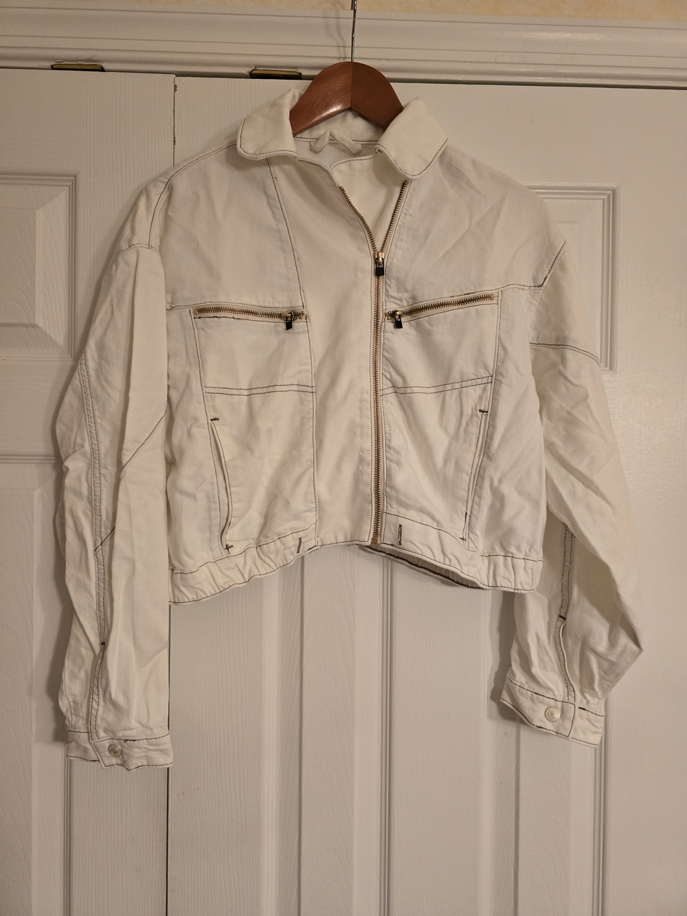 NWOT We The Free Urban White Cropped Jacket - Small (oversized)